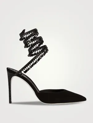 Cleo Crystal Suede Stiletto Pumps