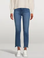 Cindy Destroyed-Hem Straight-Leg Jeans