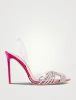 Gatsby PVC And Satin Slingback Pumps With Crystals