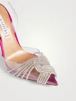 Gatsby PVC And Satin Slingback Pumps With Crystals