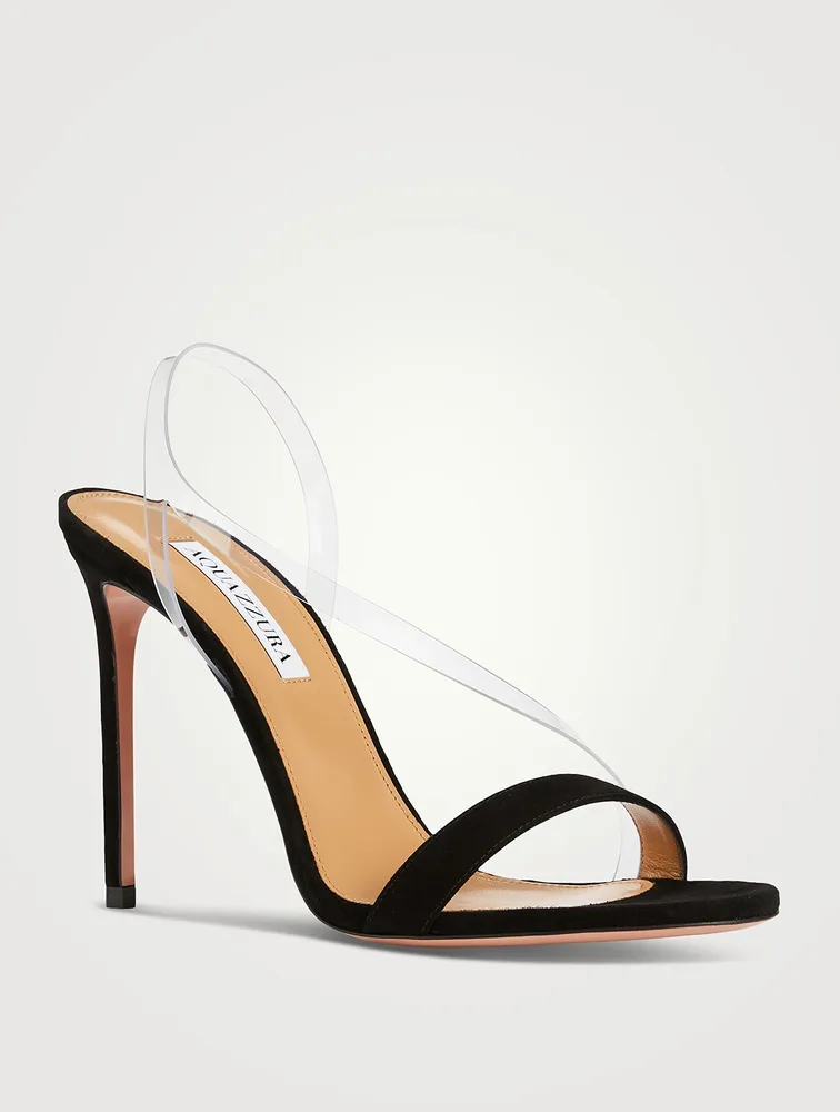 Perfect Kiss Suede And PVC Slingback Sandals