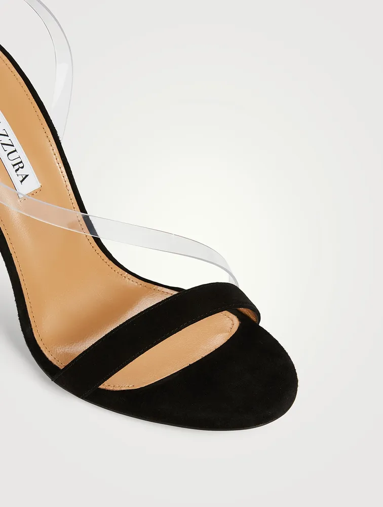 Perfect Kiss Suede And PVC Slingback Sandals