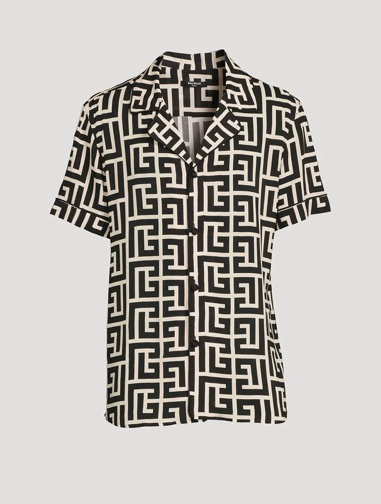 Short-Sleeve Shirt Monogram Print