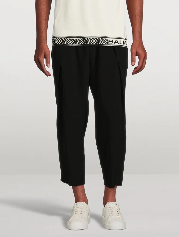 Crepe Pleated Pants