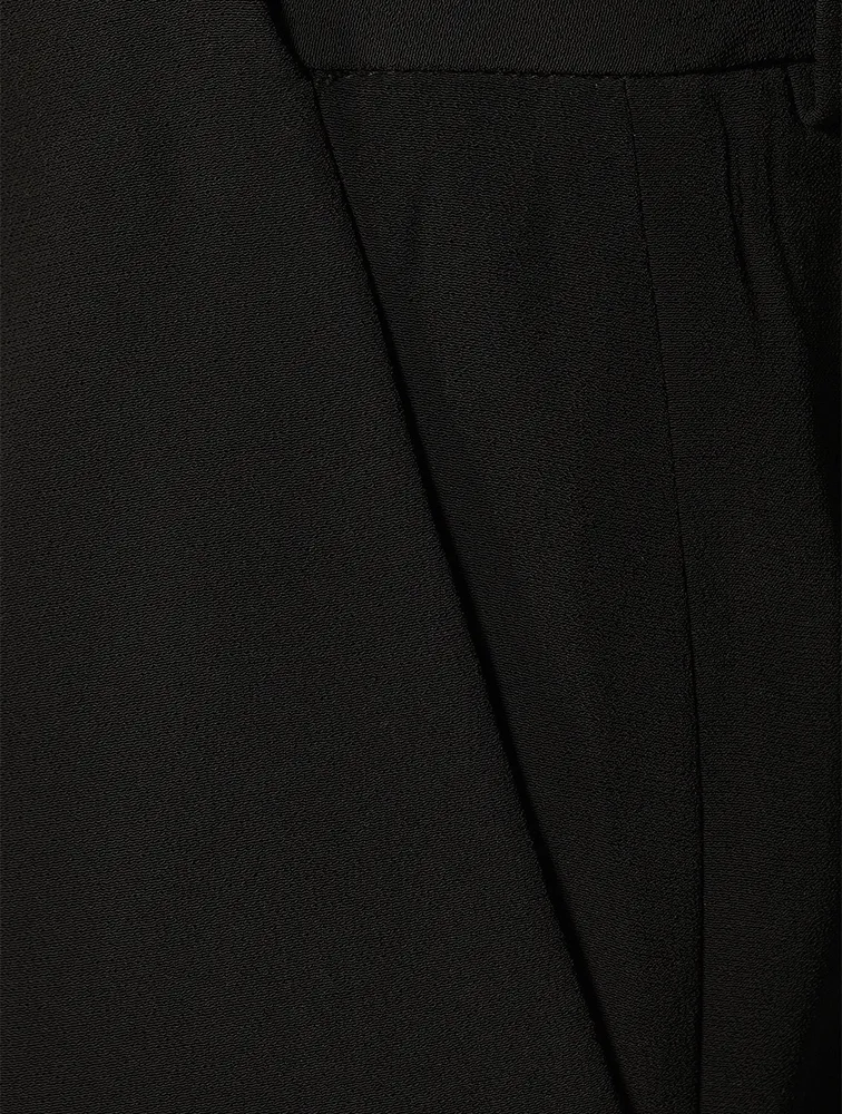 Crepe Pleated Pants