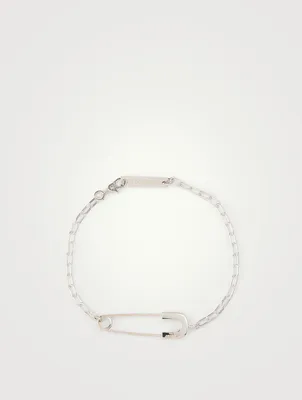 Sterling Silver Safety Pin Bracelet