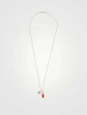 Sterling Silver Pill Charm Necklace