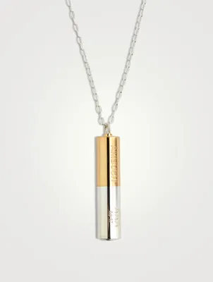 Sterling Silver Battery Charm Necklace