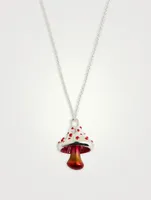 Sterling Silver Mushroom Charm Necklace