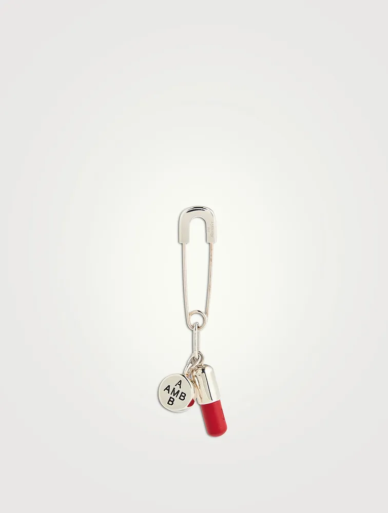 Sterling Silver Pill Charm Earring