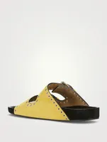 Lennyo Grommet Suede Slide Sandals