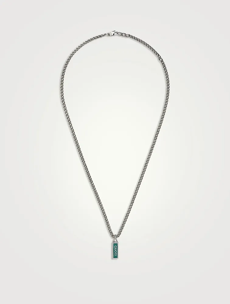 Sterling Silver Necklace With Enamel Pendant