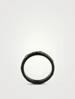 Interlocking G 18K Gold Icon Ring With Synthetic Corundum