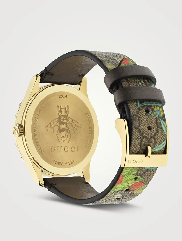 G-Timeless Tiger GG Supreme Canvas Strap Watch