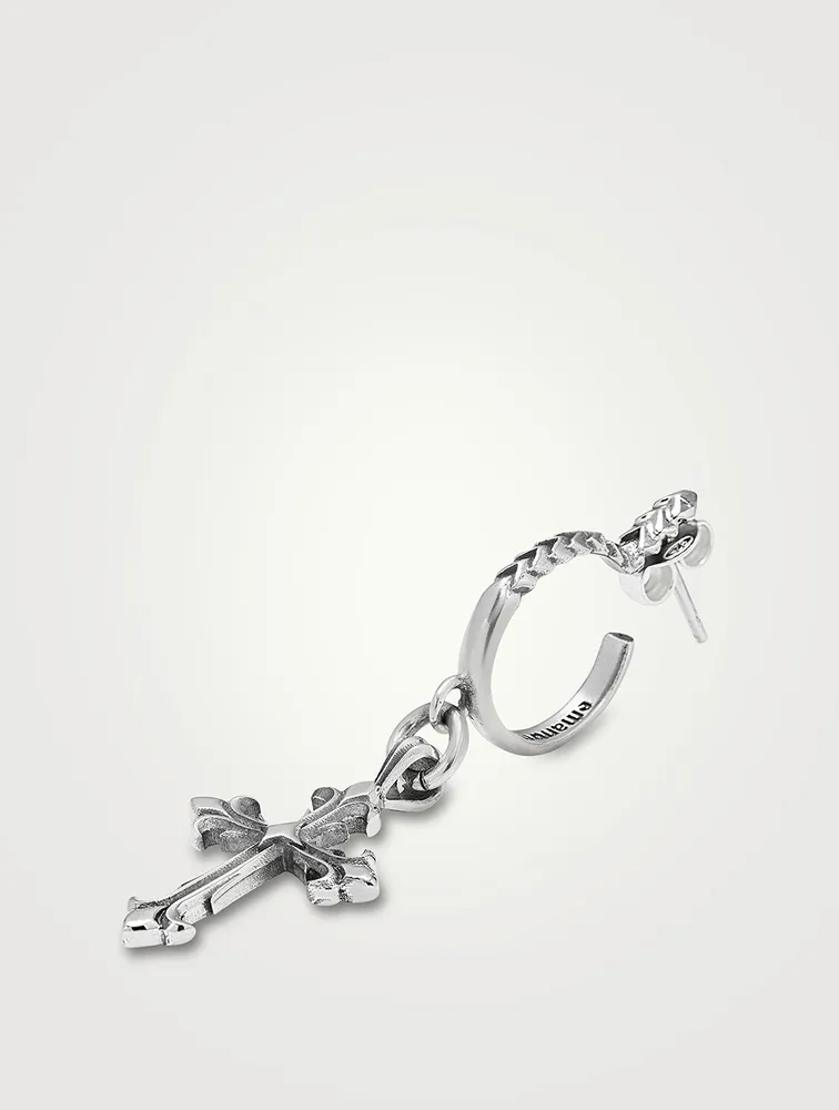 Sterling Silver Fleury Cross Earring