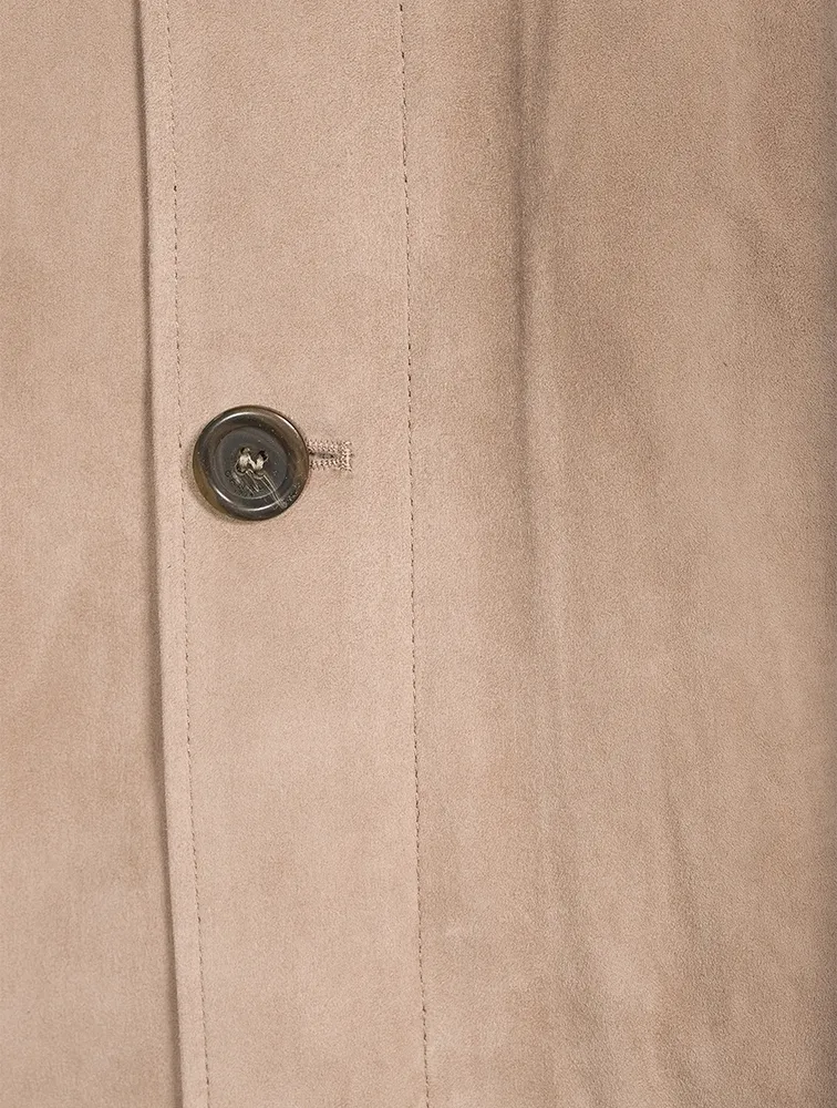 Suede-Front Bomber Jacket