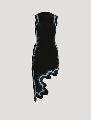Brooklyn Wavy Asymmetric Dress Tie Dye Print