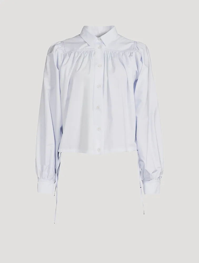 Cotton Poplin Drawstring Shirt