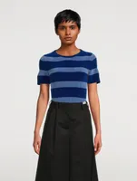 Short-Sleeve Striped Sweater