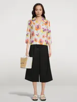 Cotton Jacket Pansies Print