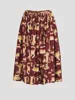 Cotton Midi Skirt Lunar New Year Tiger Print