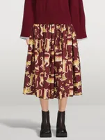 Cotton Midi Skirt Lunar New Year Tiger Print