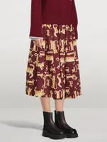 Cotton Midi Skirt Lunar New Year Tiger Print