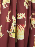 Cotton Midi Skirt Lunar New Year Tiger Print