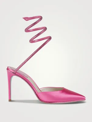 Cleo Crystal Satin Stiletto Pumps