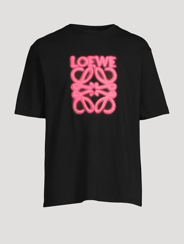 Cotton T-Shirt With Neon Logo