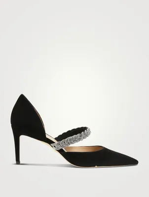 Addison Embellished Suede d'Orsay Pumps