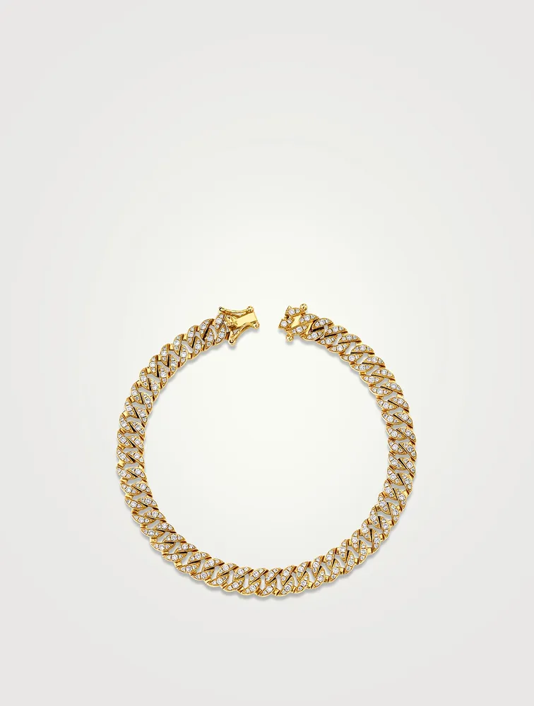 Small 18K Gold Havana Bracelet With Diamonds