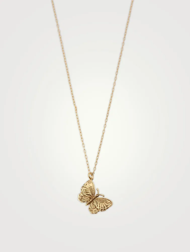 Sterling Silver Small Butterfly Charm Necklace