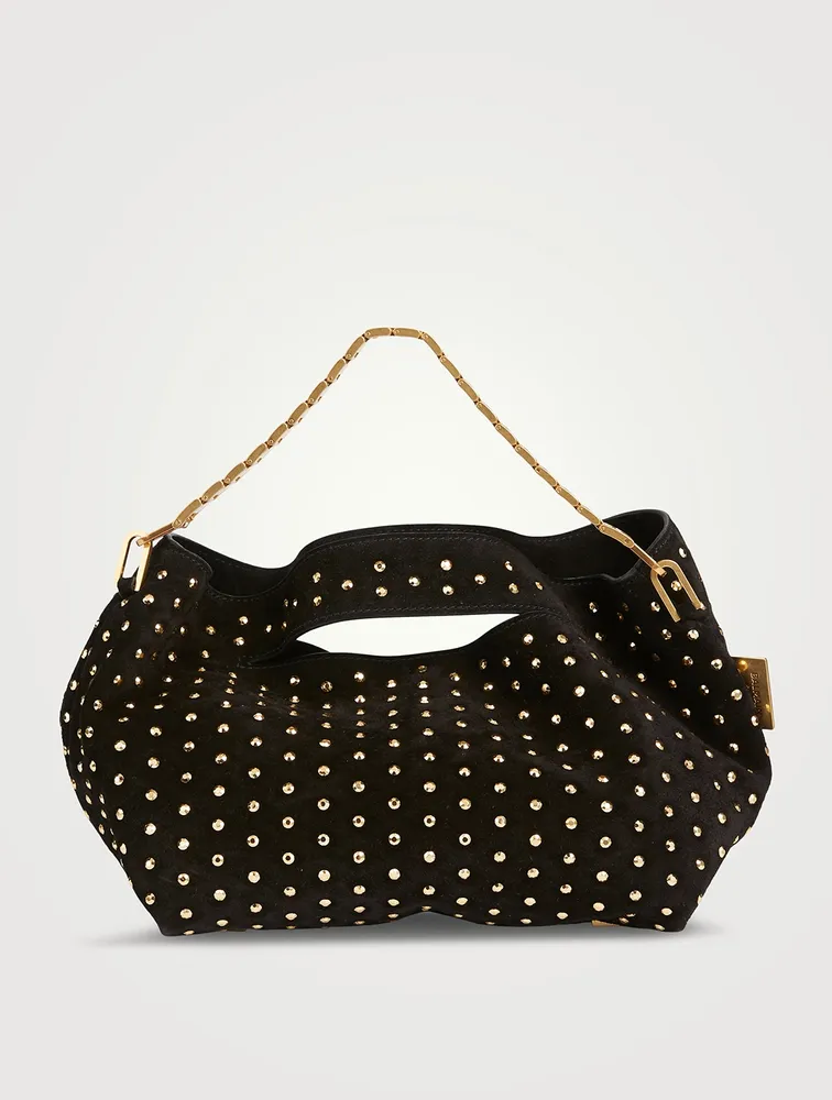 Small Fortune Dots Suede Shoulder Bag