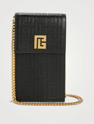 Debossed Leather Crossbody Phone Case