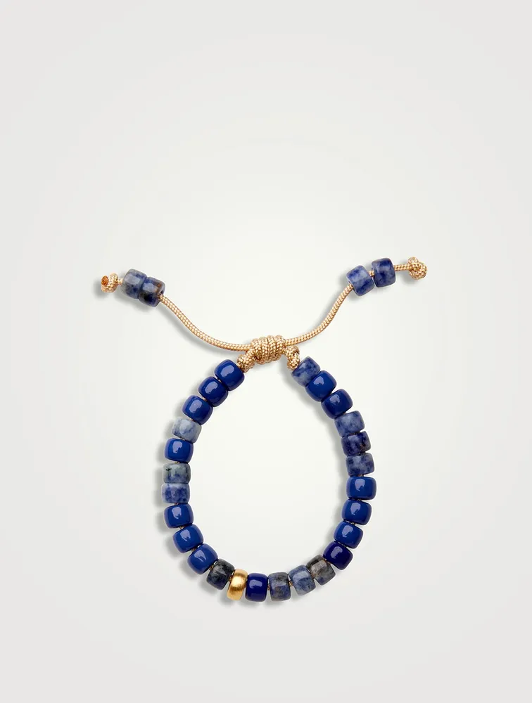 Beaded Bracelet With Sodalite, Agate And 14K Gold