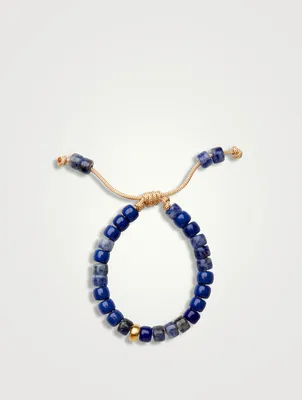 Beaded Bracelet With Sodalite, Agate And 14K Gold