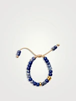 Beaded Bracelet With Sodalite, Blue Agate And 14K Gold