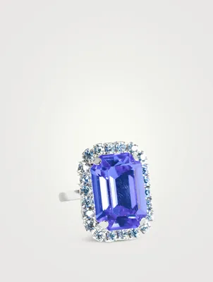 Emerald-Cut Ring With Crystal