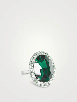 Oval-Cut Ring With Crystal