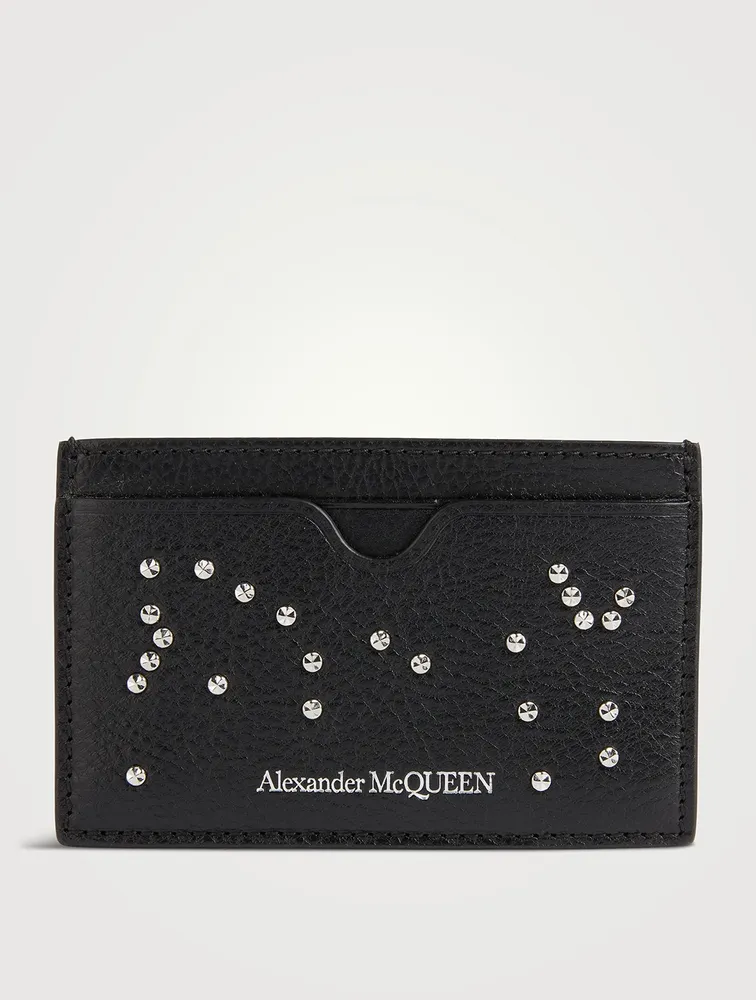 Studded Leather Card Holder