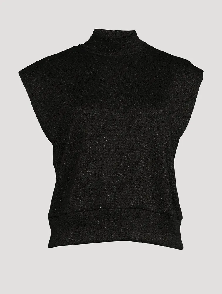 Birdie Lurex Cap-Sleeve Top