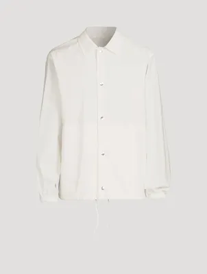 Cotton Shirt Jacket With Logo