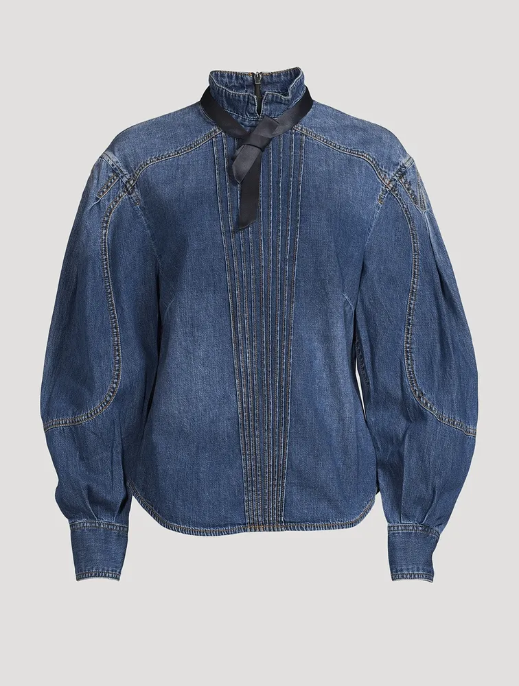 Rhythmic Denim Tuxedo Shirt
