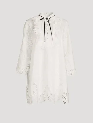 Dancer Tie-Neck Mini Dress