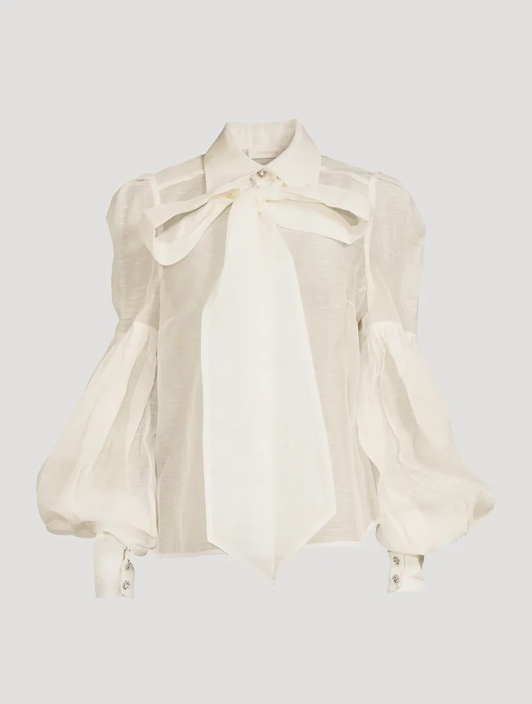 Dancer Organza Tie-Neck Blouse