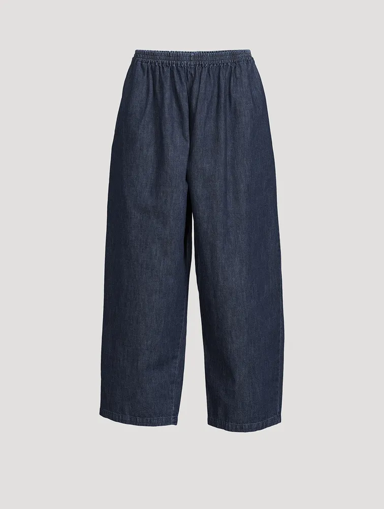 Japanese Cropped Wide-Leg Jeans
