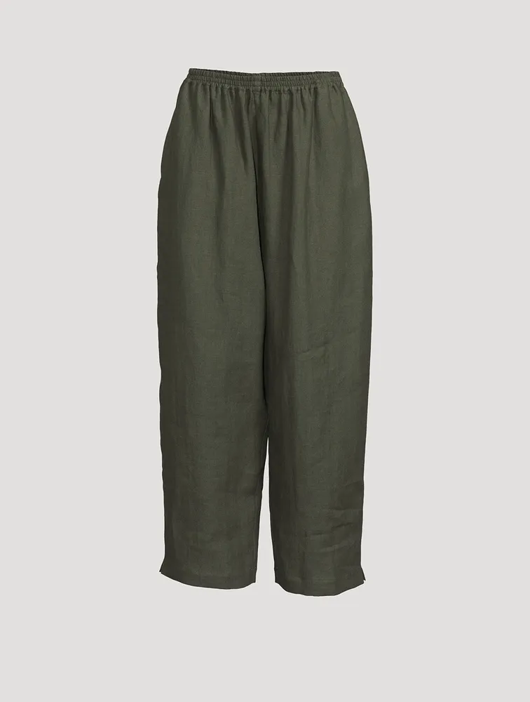 Japanese Wide-Leg Linen Trousers
