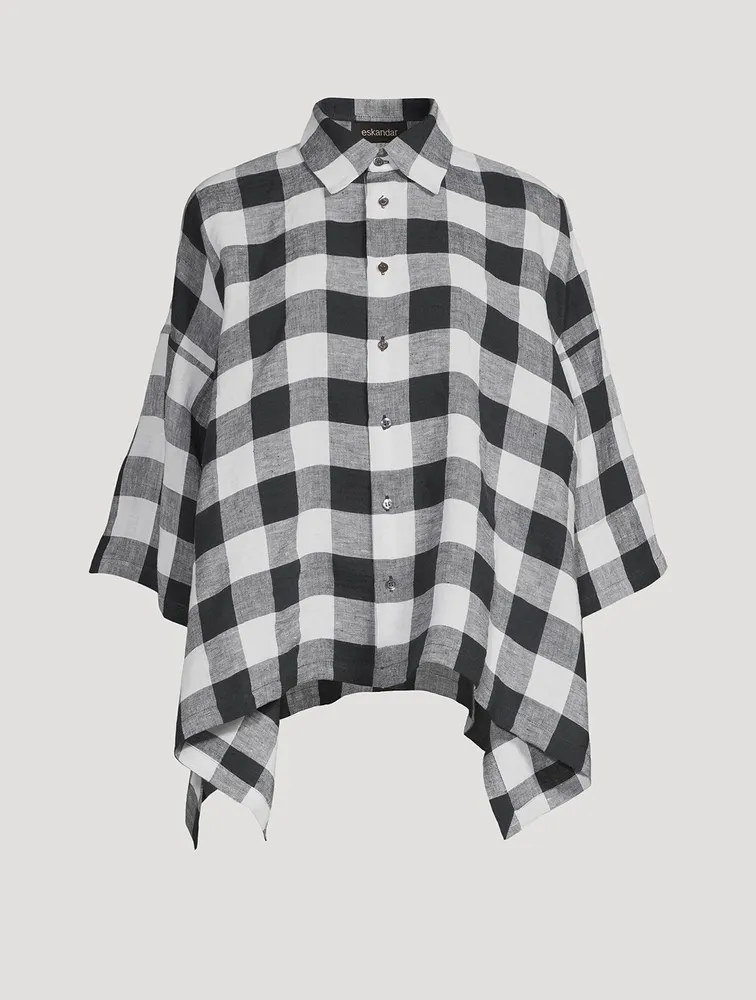 Gingham Linen Wide Shirt