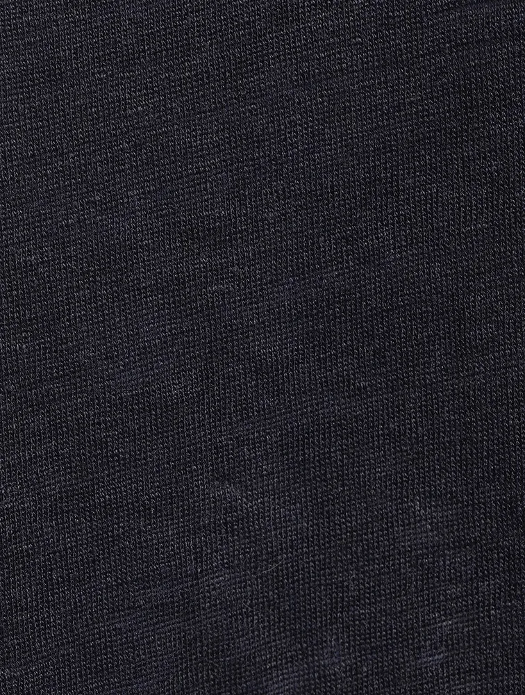 Linen Long-Sleeve V-Neck Sweater